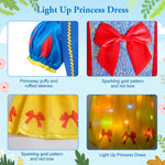 Meland Princess Dress - Light Up Princess Dress Up Clothes for Girls 3-8 Princess Costumes for Girls Toddlers Birthday Gift