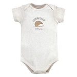 Hudson Baby Unisex Baby Cotton Bodysuits, Forest Deer 5-Pack, 3-6 Months