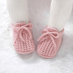 DovFanny Baby Booties Newborn Baby First Shoes Cozy Warm Knit Soft Booties for Toddler Infant Boy Girl (Light Pink, Infant, 0 Months, Age Range, US Footwear Size System, 3 Months, Medium)