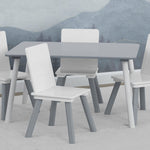 Delta Children Kids Table and Chair Set (4 Chairs Included) - Ideal for Arts & Crafts, Snack Time, Homeschooling, Homework & More, Grey/White