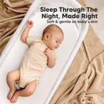 2-pk Waterproof Bassinet Sheets Girls, Boys, Cotton - 33x17 Universal Bassinet Mattress Pad Protector Cover, Compatible with Graco,Baby Delight,Chicco,Halo Bassinest Swivel Sleeper Fitted (Soft White)