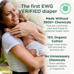 Our Diapers | The First EWG Verified & Microbiome-Friendly Diaper | 12-Hour Leak Protection | Made with Organic Cotton & Plant-Derived Materials | Totally Chlorine Free | Size 5 (27-35 lbs) 30 Count