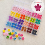 96pcs Baby Girl Hair Clips - 24 Multicolors Mini Flower Claw Clips in Organizer Box