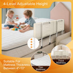 goodleben Bed Rail for Toddlers, Adjustable Baby Bed Rail Guard for Twin and Full Size Beds, Bed Safety Rails for Children with Non-Slip Base, Removable Washable Cover, Easy Installation (1 Pack)