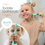 Cherish Baby Care Baby Toothbrush & Toddler Toothbrush Set (0-2 Years) - BPA-Free & Safety-Tested, 2023 Award Winner, Food-Grade Silicone (Teal)