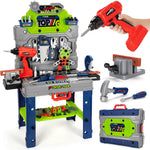 Kids Tool Bench Set with Electric Drill and Realistic Tools, Construction Workbench Playset Toy for Toddler 3-5, Easy Set up, Kids Boy Toys, Birthday Gifts for Boys Age 3 4 5 Year Old