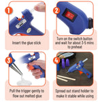 Mr. Pen- Mini Hot Glue Gun Kit with 20 Glue Sticks and 20 Popsicle Sticks & 8 Finger Protector - Fast Preheating Hot Melt Gun, High Temp for School Crafts DIY Arts and Quick Home Repairs