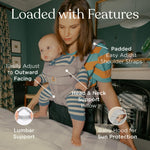 Ergobaby Omni Classic Baby Carrier Newborn to Toddler - Breathable Baby Carriers for Summer - All-Position Carrier with Lumbar Support (7-45 Pounds), Cotton, Pearl Grey
