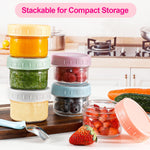 Caperci 6-Pack Glass Baby Food Storage Containers - 4 oz freezer safe Baby Food Storage jars with Lids, small glass baby puree containers,Baby Bullet Jars, Microwave & Dishwasher Safe, BPA Free