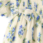 The Children's Place,Baby-Girls,and Newborn Casual Short Sleeve Dress with Diaper CoverBlue Floral,6 Months,9 Months