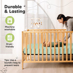 KeaBabies 2-Pack Fitted Crib Sheets for Boys, Girls, Baby - Soft Bamboo Viscose Cotton, 52x28 Standard Crib Mattress Sheets, Toddler Bed Mattress Cover, Gender Neutral, Breathable, Durable (Bunnies)