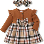 Baby Girl Dress Infant Clothes Newborn Fall Winter Outfits Plaid Dresses Cute Birthday Gifts Holiday Princess Dress for Girls