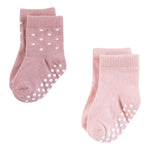 Hudson Baby Infant Girl Cotton Rich Newborn and Terry Socks, Soft Dots, 6-12 Months