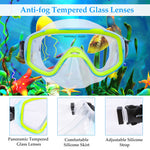 Kids Snorkel Set, Children Anti-Fog Diving Mask Swimming Goggles Full Dry Top Snorkel Equipment Snorkeling Packages Swimming Gear for Youth Boys Girls Age 5-10 (Blue Yellow)