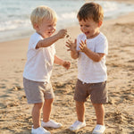 2 Pack Toddler Baby Boy Shorts Summer Waffle Knit Infant Baby Plain Shorts Casual Elastic Waist Joggers Bottom (Brown, 0-6 Months)