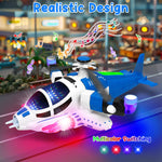 Helicopter Toy for Toddlers With Lights And Sounds, 360°Freedom And Operated Automatic Bump Autism Sensory Light Up Toys Airplane for Toddler Boy Toys 3 4 5 Year Old Up Boy Girl Birthday (Blue)