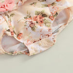 Fanvereka Newborn Infant Baby Girl Summer Outfits Romper Dress Flower Toddler Girls Tops Suspender Shorts + Headband Set (Pink, 0-3 Months)