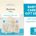 Aveeno Baby Welcome Little One Gift Basket, Baby Skincare Set with Nourishing Baby Body Wash & Shampoo, Calming Bath Wash, All Over Baby Wipes, & Daily Moisturizing Lotion, 5 Items