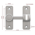 Barn Door Lock Latch – 90 or 180 Degree Barn Door Latch Slide Lock – Home Security Door Lock for Bathroom, Garage, Bedroom, Cabinet, Barn – Durable Zinc Alloy Security Door Lock (Silver)