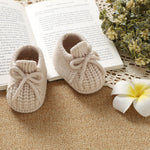 DovFanny Baby Booties Newborn Baby First Shoes Cozy Warm Knit Soft Booties for Toddler Infant Boy Girl (Camel, Infant, 0 Months, Age Range, US Footwear Size System, 3 Months, Medium)