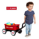 Radio Flyer My 1st Wagon 2-in-1 Walker & Pull Wagon with Beach and Garden Tools for Toddlers Ages 1-4, Red Amazon Exclusive