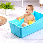 G Ganen Plastic Foldable Bathtub for Shower Portable Ice Bath Tub Blue 30Inch