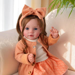 BABESIDE Reborn Baby Dolls, 20 Inch Newborn Realistic Baby Doll Girl Lifelike Toddler Dara with Brown Hair, Handmade Soft Body with Clothes & Toy Accessories, Gift for Kids Age 3+
