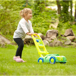 Melissa & Doug Sunny Patch Snappy Turtle Lawn Mower - Pretend Play Toy for Kids Turtle-Themed Pretend Kids Lawn Mower Developmental Push Toy for Toddlers