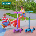 Gotrax KS1 Kids Kick Scooter, LED Lighted Wheels and 3 Adjustable Height Handlebars, Lean-to-Steer & Widen Anti-Slip Deck, 3 Wheel Scooter for Boys & Girls Ages 2-8 and up to 110 Lbs