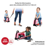 Radio Flyer 3-in-1 Happy Trav’ler Ice Cream Truck, Ride on Toy, Toddler Carry-On Storage, Ages 2-5 Years