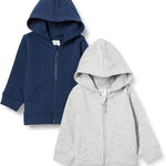 Amazon Essentials Unisex Toddlers and Babies' French Terry Zip-Up Hoodie, Multipacks