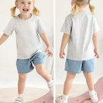 Poroka Baby and Toddler Girls Short Sleeve T-Shirts Cotton Crewneck Shirts Basic Solid Tees Summer Casual Tops, Multipack