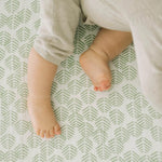 Little Unicorn Premium Crib Sheet | Breathable & Super-Soft Muslin Fabric (Leaf Motif)