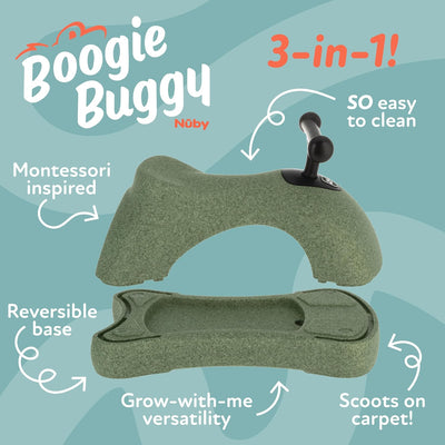 Nuby Boogie Buggy 3-in-1 Scooter for Kids – Walker, Scooter & Caster Board, Lightweight EPP Foam, Waterproof, Indoor & Outdoor Ride-On Toy, Balance & Coordination Development, Green Boogie Buggy