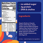 Cerebelly Organic Baby Food Pouches, Hearty Veggie Purees, 16 Nutrients, No Added Sugar, Non-GMO, Toddler Snacks, 4 Flavors, 4oz, 8 Pack