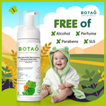 BOTAO Baby Sensitive Tear Free Foaming natural Shampoo & Body Wash – Fragrance Free 99% Natural Ingredients Ultra Gentle Vegan Baby Shampoo & Body Wash