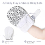 HAPIU Baby Mitten,3 Pack, Geometry&Grey Stripe&Emerald, 6-12 Months