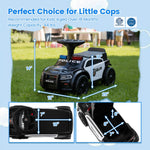 Costzon Police Car Ride On, Toddler Foot-to-Floor Sliding Car with Siren Sounds, Music & Flashing Lights, Under-Seat Storage, Kids Ride On Toys for Boys Girls 18+ Months