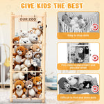 Woodure Stuffed Animal Storage & Organizer, Wooden Cute Zoo Toy Holder for Toddler Rooms, Playrooms & Bedrooms