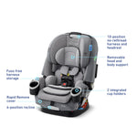 Graco 4Ever DLX 4-in-1 Car Seat, Charlie | Infant to Toddler Car Seat, with 10 Years of Use | Rear-Facing, Forward-Facing and Booster Modes | Safe, Comfortable and Convenient