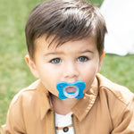Chicco PhysioForma Dual Soft Orthodontic Pacifier for Babies 16-24 Months, 100% Soft Silicone, Supports Breathing, One-Piece Design, Included Sterilizing Case, BPA Free, 2-Pack, Sapphire