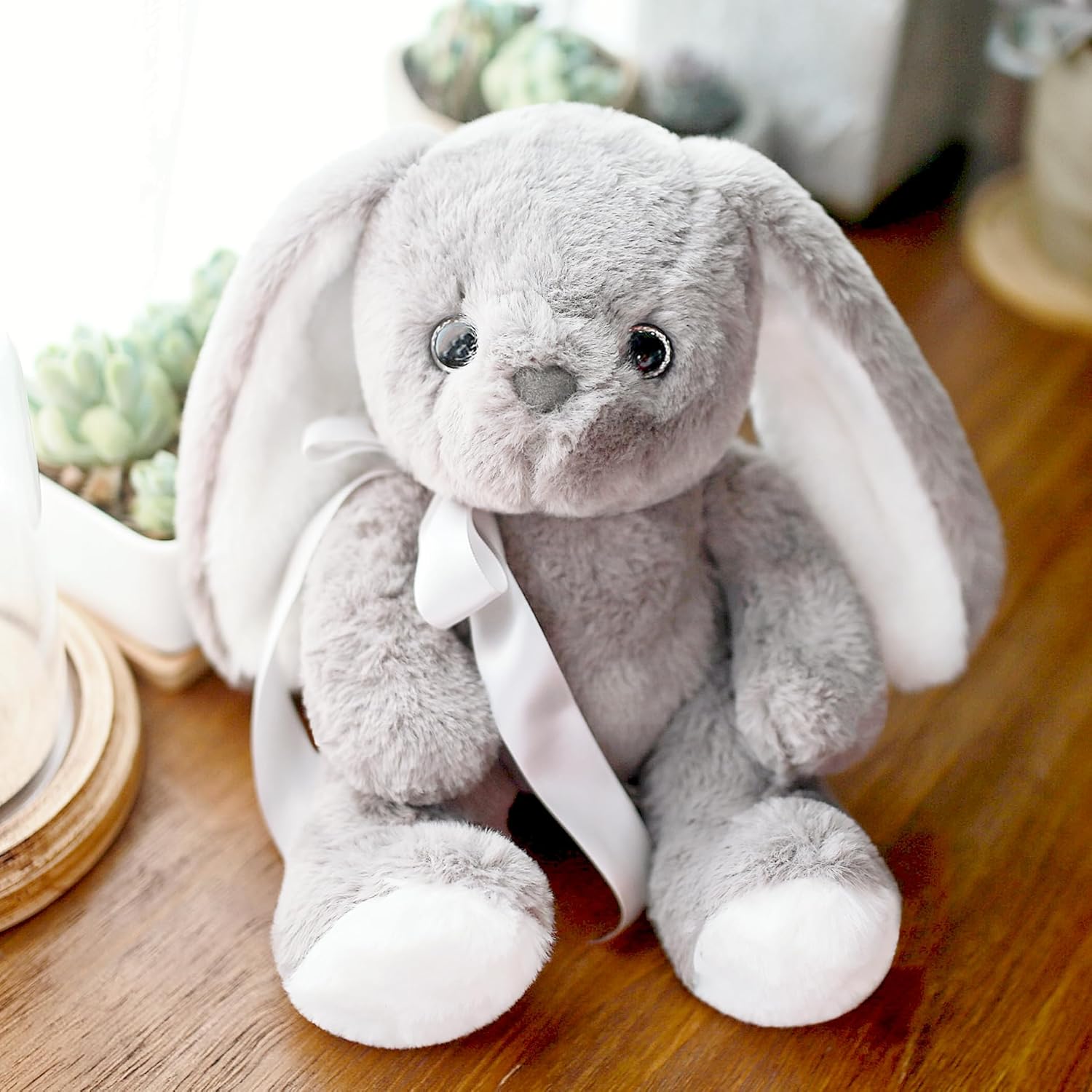 uoozii Warmable Bunny Stuffed Animal - Microwavable 12" | 2 Pounds Unscented Weighted Stuffed Animals Non-Shedding Bunny Plush Coolable & Heatable Warm Gifts for Kids & Adults