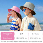 Poroka 4 Pack Baby Sun Hat Smile Face Hat Toddler Kids Adjustable Bucket Hat Wide Brim Beach Hats for Girls Boys