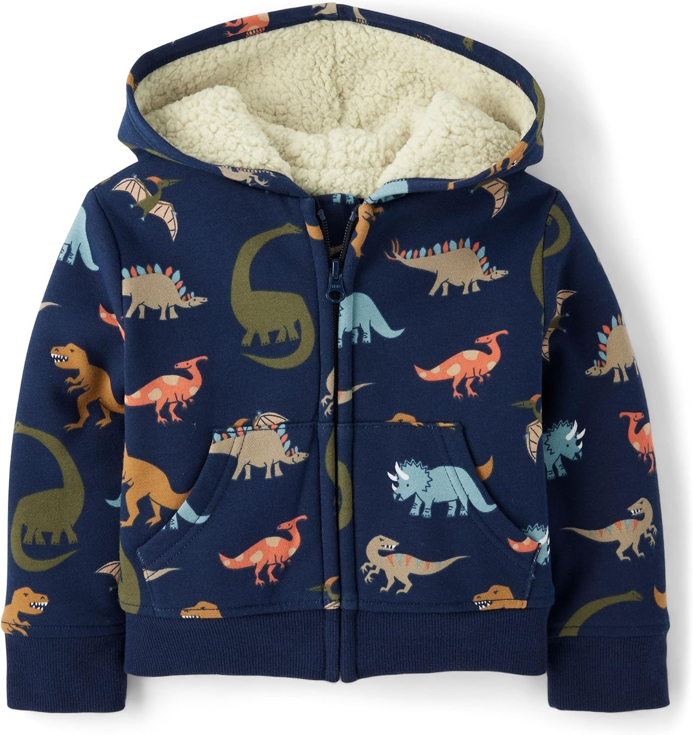And Toddler Long Sleeve, Sherpa Lined, Zip-front Hoodie Sweatshirt
