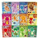 24 Sheets Make-a-face Stickers, Make Your Own Ice Cream Mix and Match Sticker Sheets DIY Summer Ice Cream Stickers for Kids Party Favors Activities