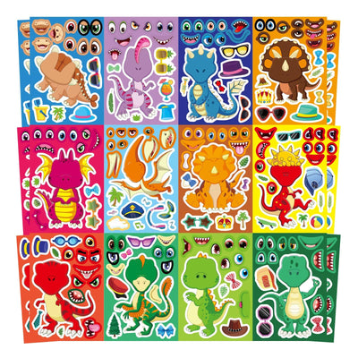 24 Sheets Make-a-face Stickers, Make Your Own Ice Cream Mix and Match Sticker Sheets DIY Summer Ice Cream Stickers for Kids Party Favors Activities
