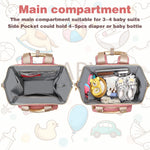 Jiefeike Diaper Bag Backpack, Pink Baby Girls Diaper Bag for Mom, Travel Baby Bags Backpack for Women, Insulated Pockets Portable toddler diaper bag with USB Charging Port, RFID Anti-Theft Pocket