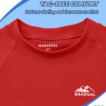 Toddler Boys Swim Shirt Long Sleeve Rash Guard UPF 50+ Sun Protection Shirts for Baby Kids Quick Dry(Red,12-18M)