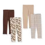 Hanes Baby Leggings, Ultimate Flexy Knit Pants Boys & Girls, 3-Pack, Brown/Tan, 18-24 Months
