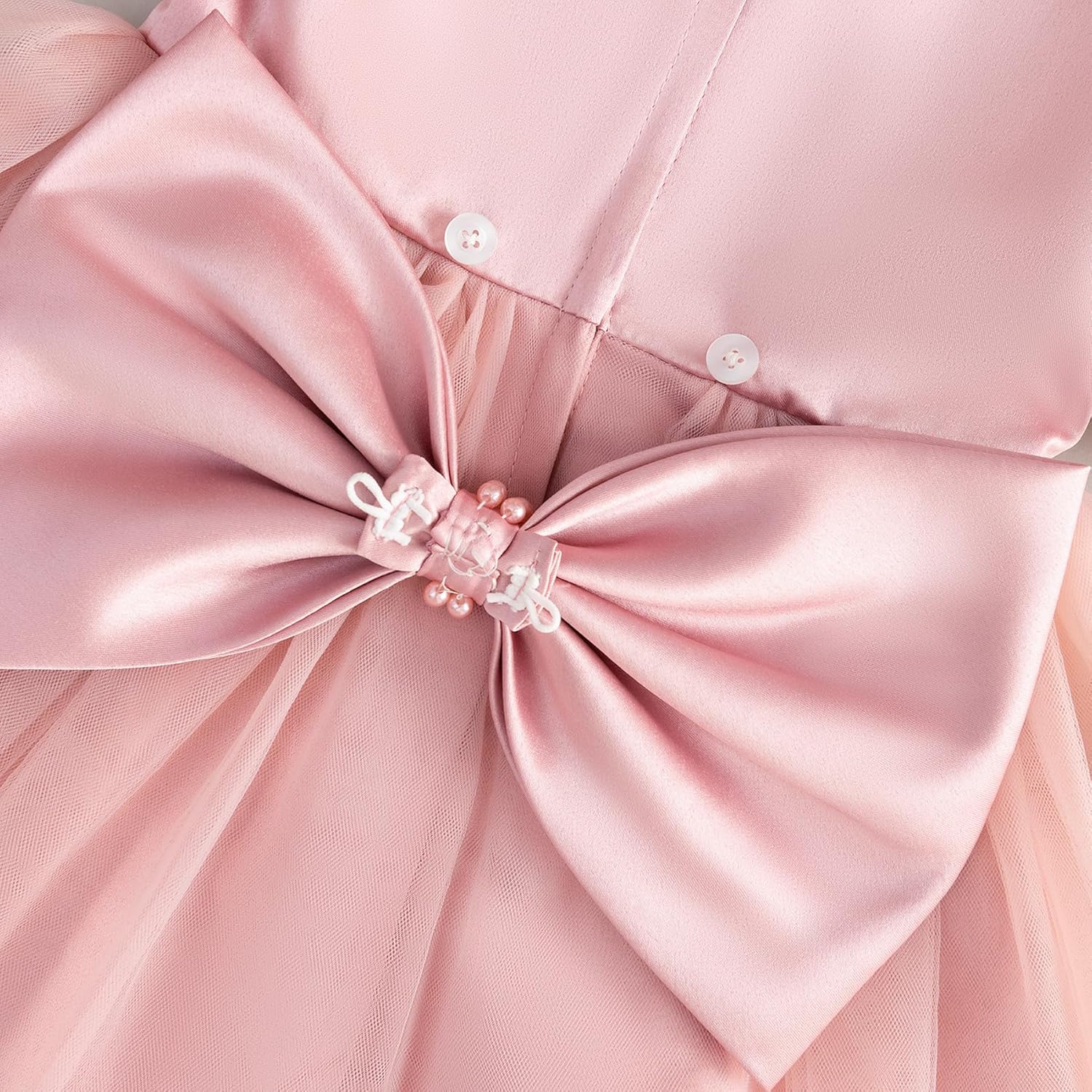 Toddler Baby Flower Girls Dress Wedding Guest Satin Birthday Party Formal Pageant Tulle Dress for Baby Girl